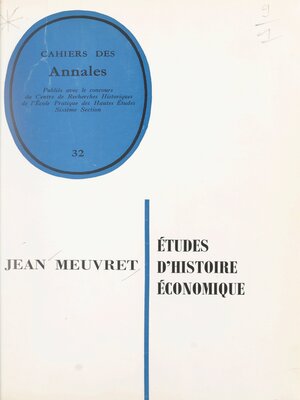 cover image of Études d'histoire économique